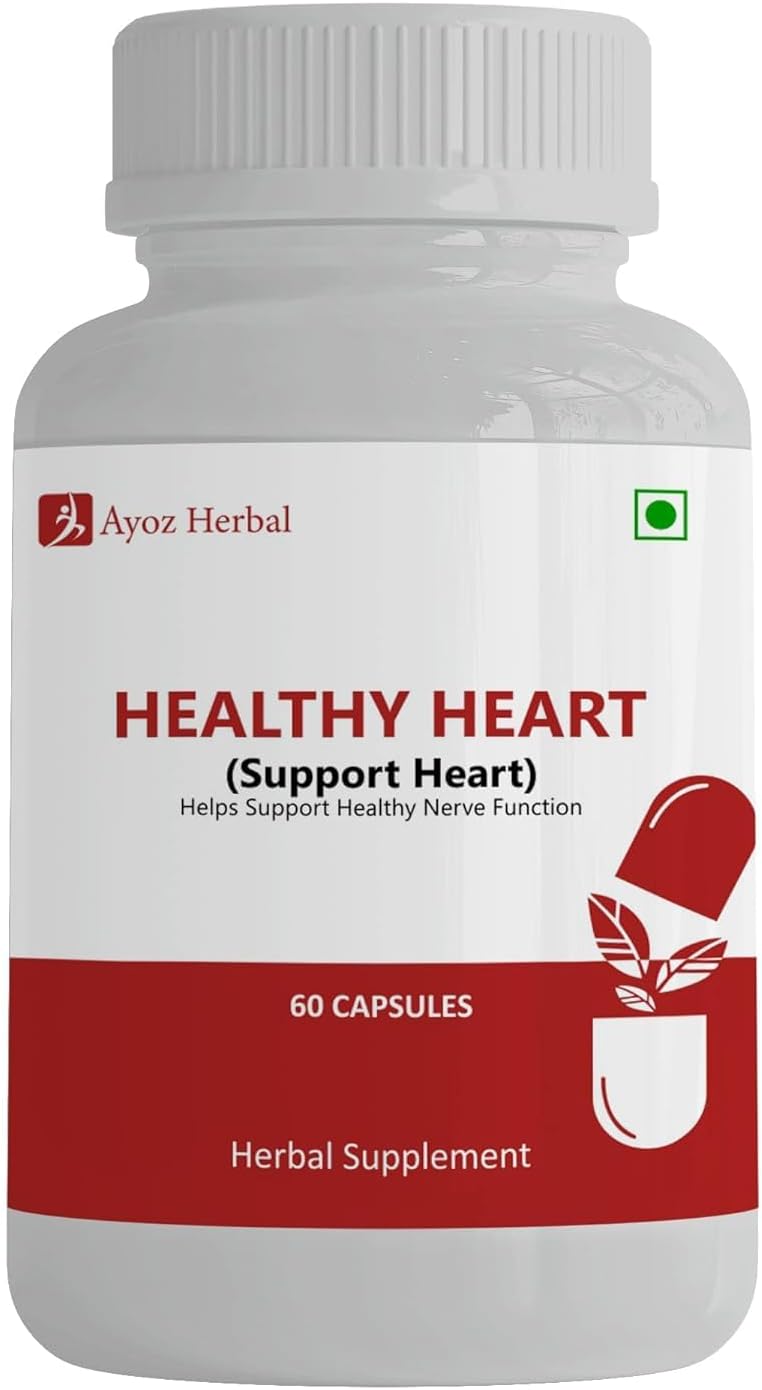 Heart Health Supplement with CoQ10, Arjuna Bark, Garlic & Grape Seed Extract - Boost Energy & Antioxidant Support - 60 Veg Capsules