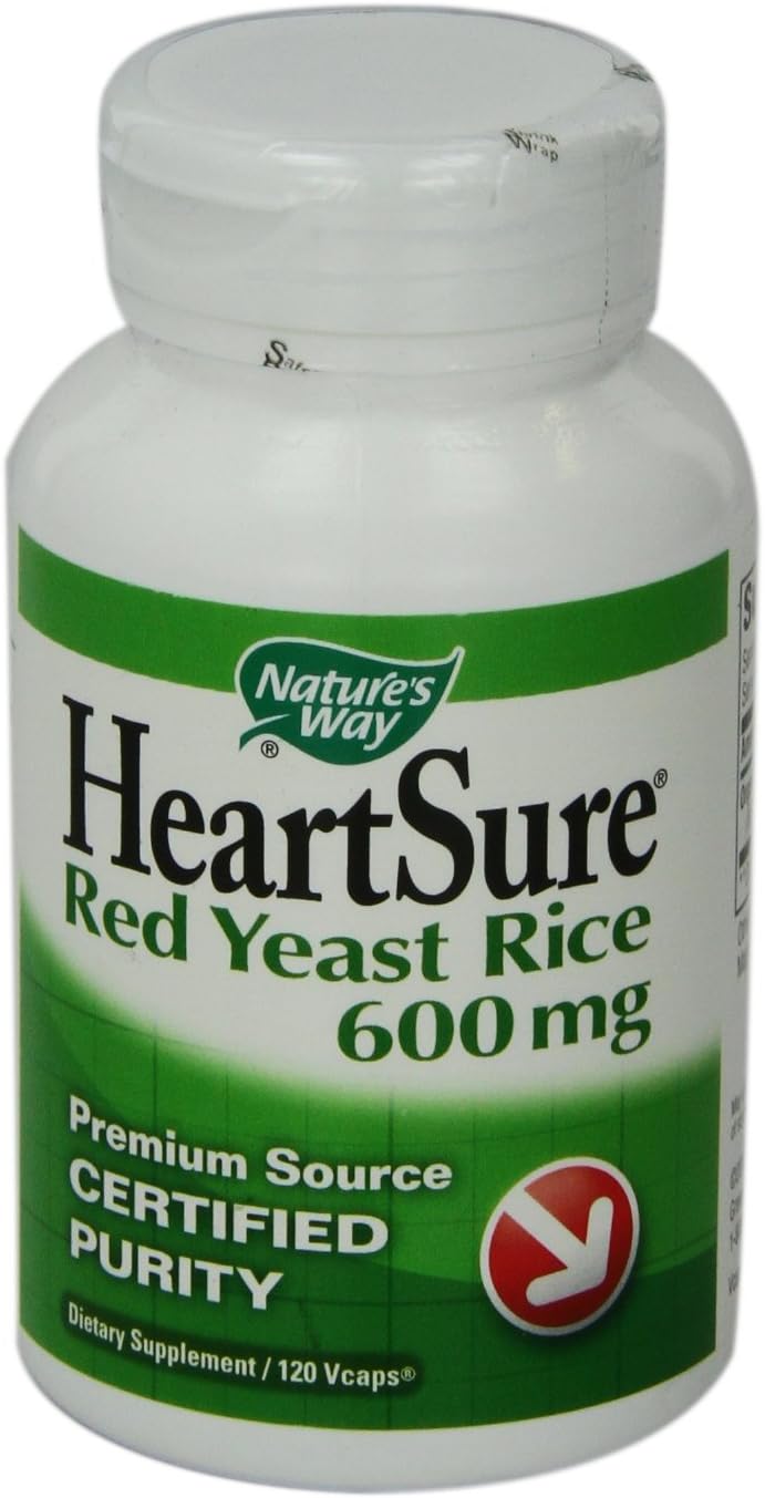 HeartSure Red Yeast Rice 600 mg - Natural Cardiovascular Support Supplement with 120 VCaps