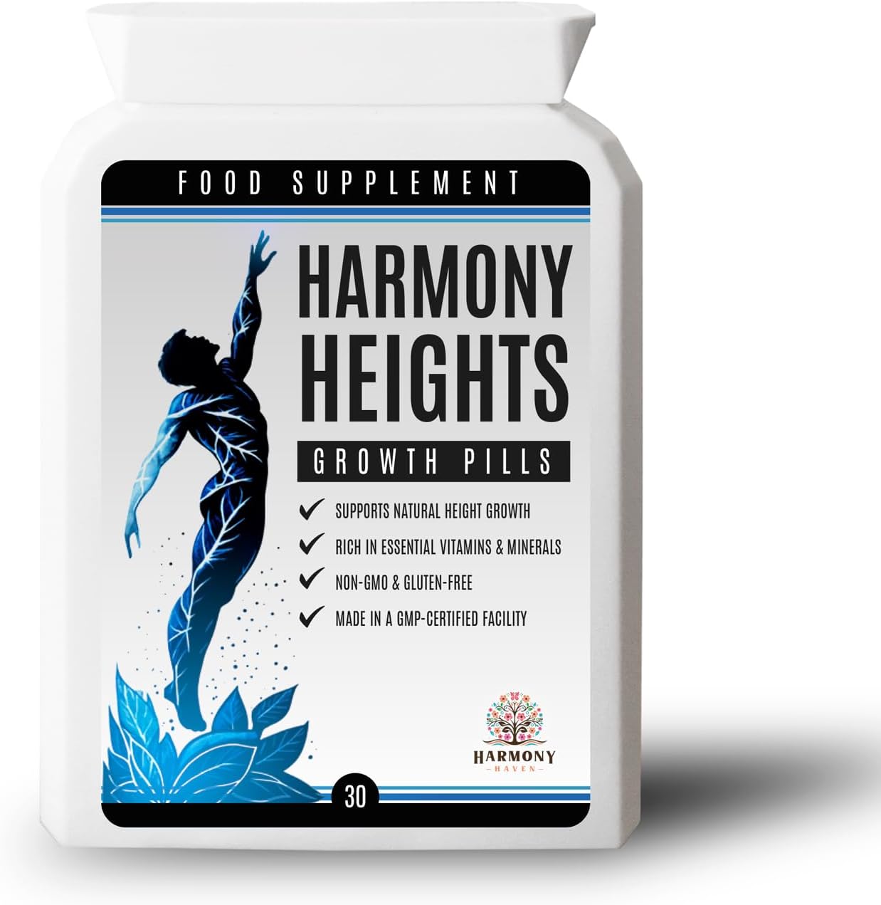 Height Enhancing Pills - Harmony Heights Growth Supplement 30 Capsules