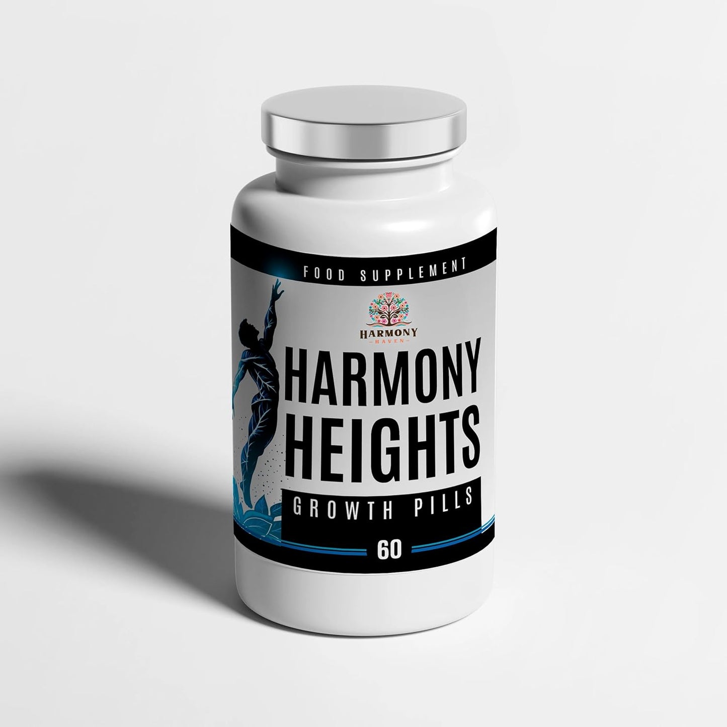 Height Gain Supplement - Harmony Heights Growth Pills for Height Enhancement - 60 Tablets