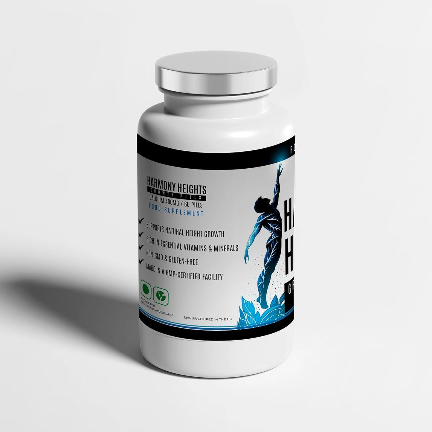 Height Gain Supplement - Harmony Heights Growth Pills for Height Enhancement - 60 Tablets