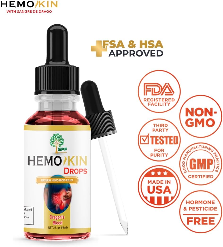 Hemokin Drops with Sangre de Drago for Healing Wounds and Digestive Health - 2 Oz