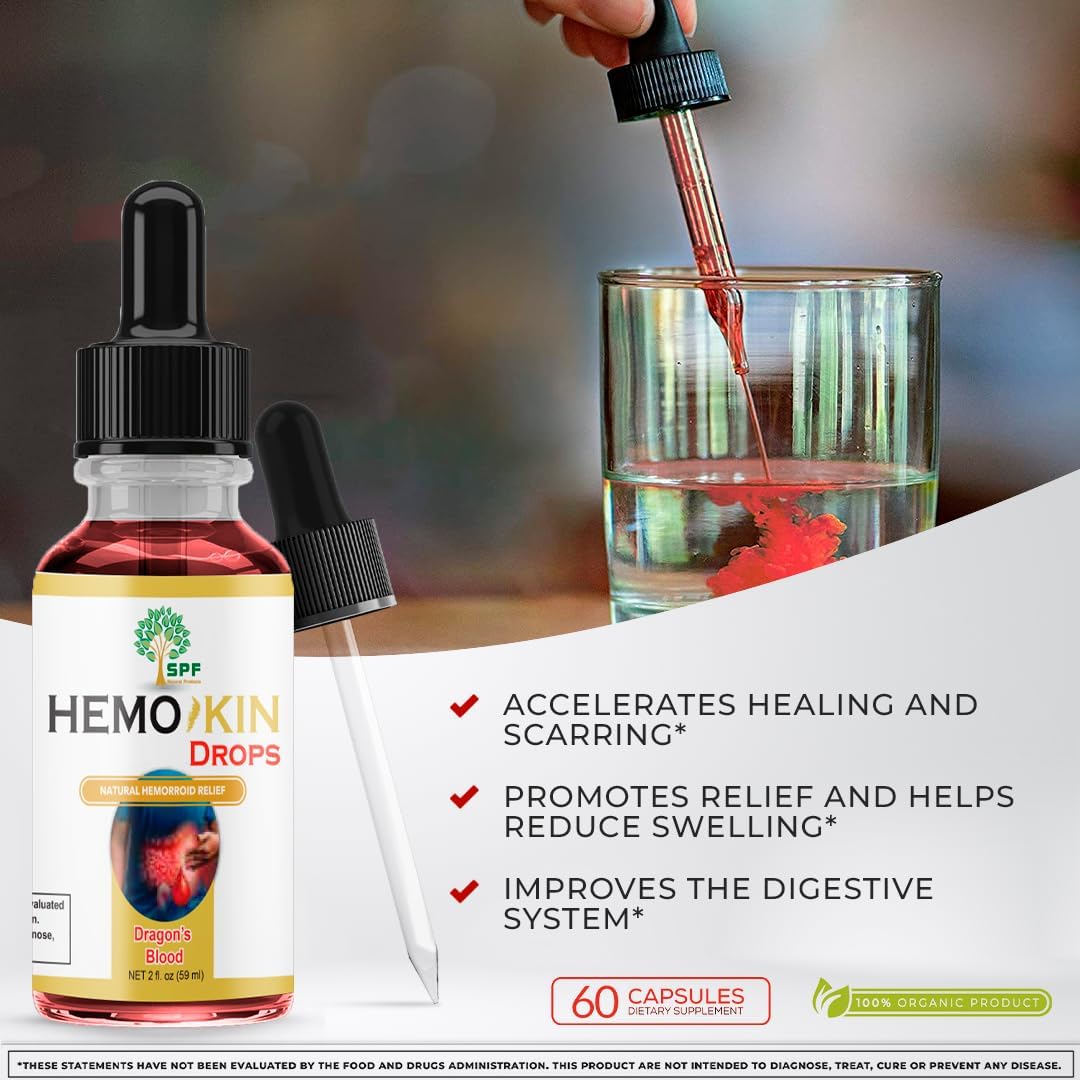 Hemokin Drops with Sangre de Drago for Healing Wounds and Digestive Health - 2 Oz