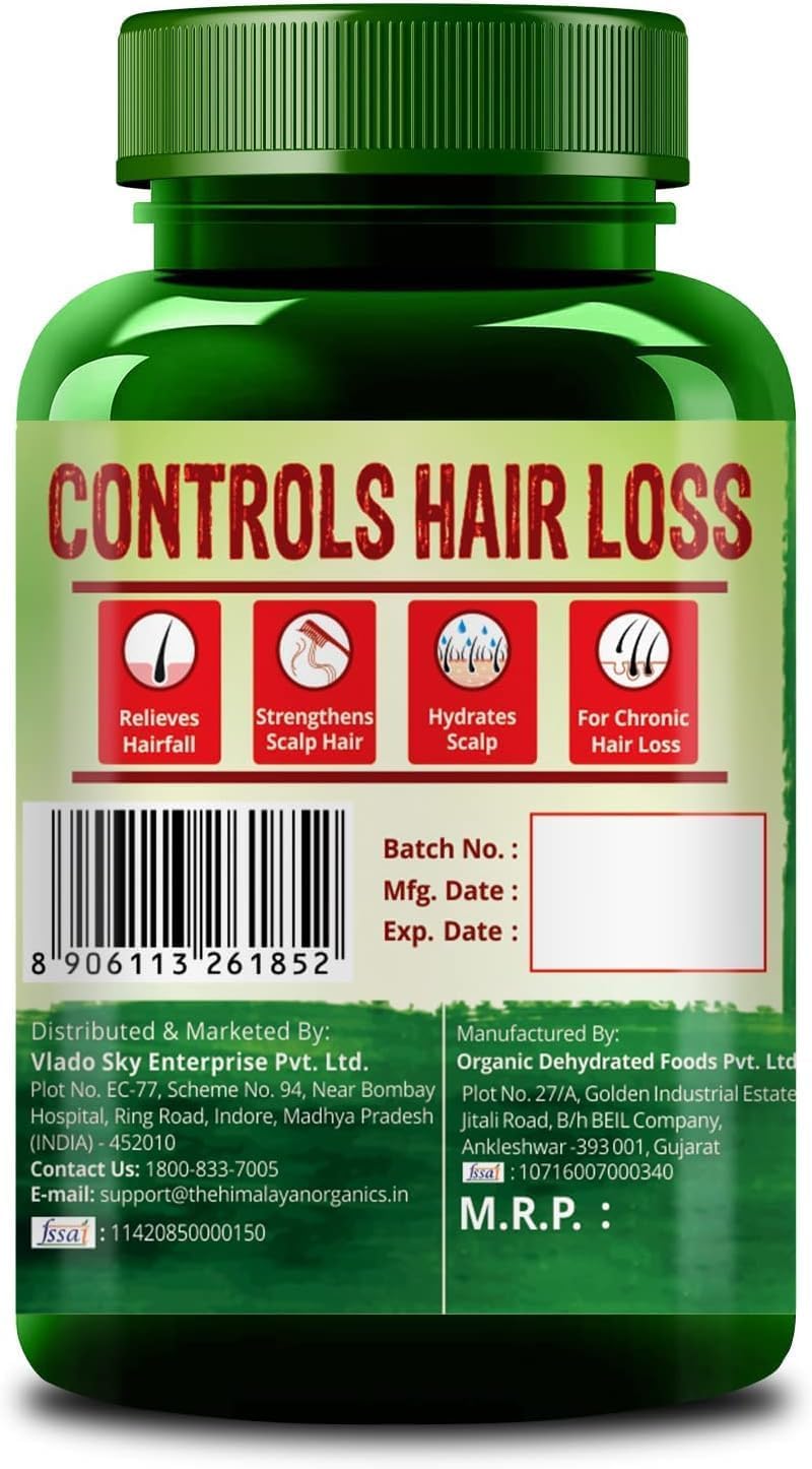 Herbal Biotin Hair Vitamin Capsules, 60 Veg Capsules, Plant-Based Formula with No Side Effects from Pharmacylife