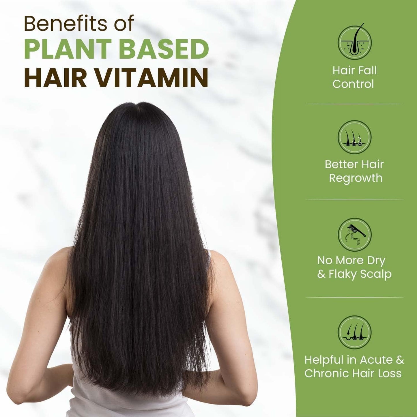 Herbal Biotin Hair Vitamin Capsules, 60 Veg Capsules, Plant-Based Formula with No Side Effects from Pharmacylife
