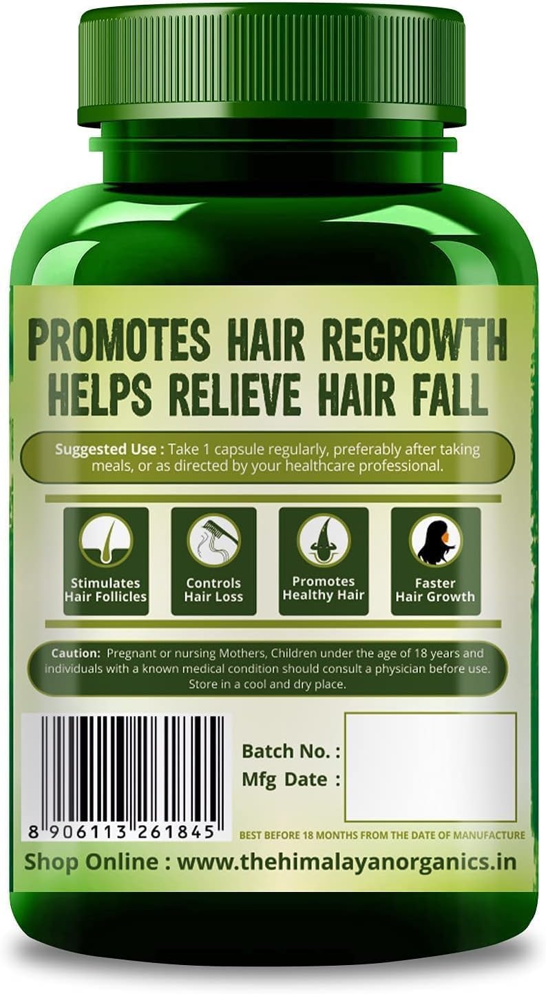 Herbal DHT Blocker Supplement (60 Capsules) - Natural Plant Based Formula with Zero Side Effects