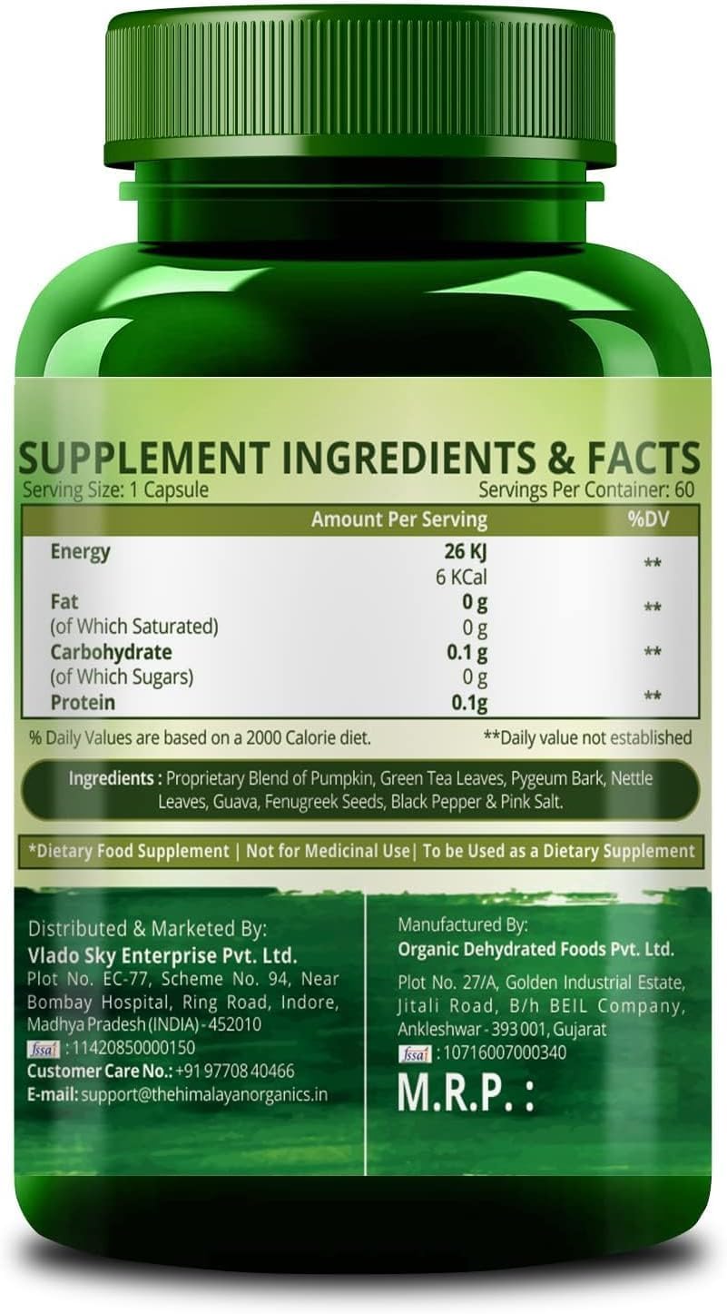 Herbal DHT Blocker Supplement (60 Capsules) - Natural Plant Based Formula with Zero Side Effects