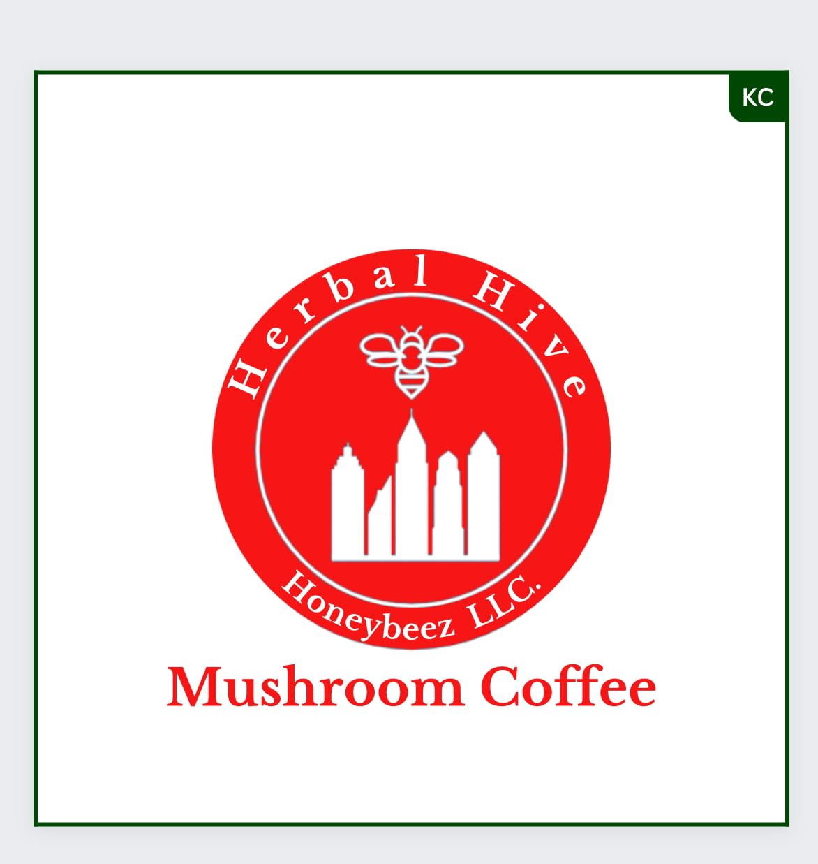 Herbal Hive Mushroom Coffee with Adaptogens, Reishi, Lion's Mane, Chaga - Low Acid Instant Dark Roast - 30 Servings