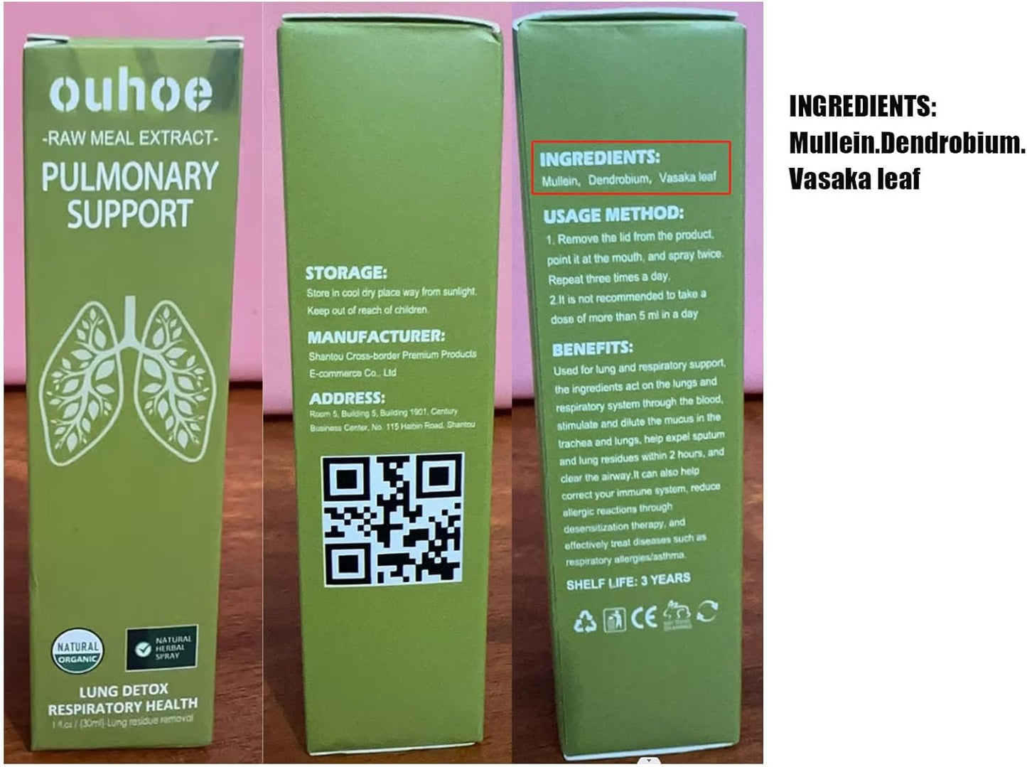 Herbal Lung Cleanse Spray - Natural Breath Detox & Lung Support (5 Pack)