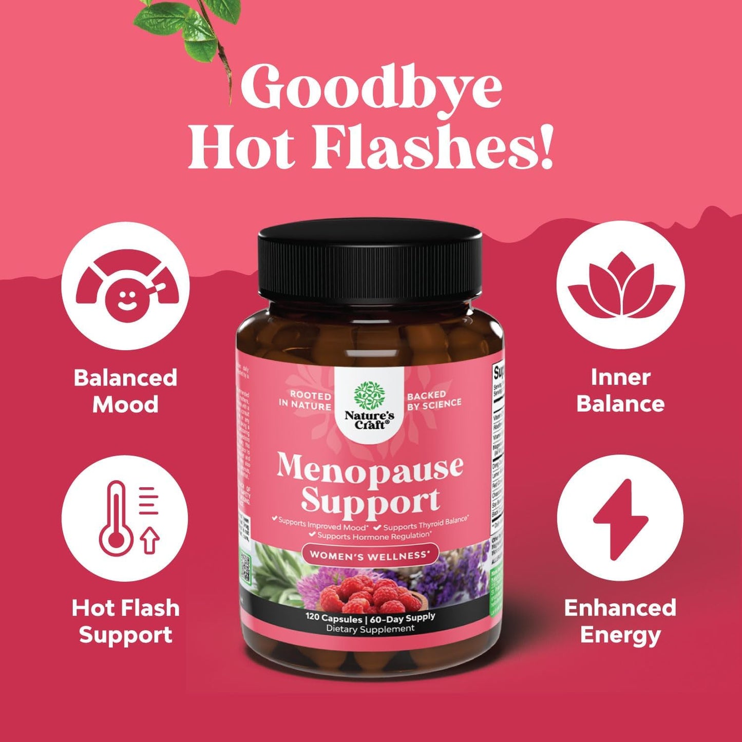 Herbal Menopause Supplement Bundle for Women: Night Sweats & Mood Support + Herbal Thyroid Complex for Energy & Health - 120ct