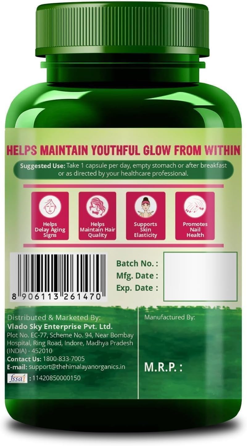 Herbal Plant-Based Collagen Booster in 90 Veg Capsules - Natural and Side Effect-Free Formula from Exportmart