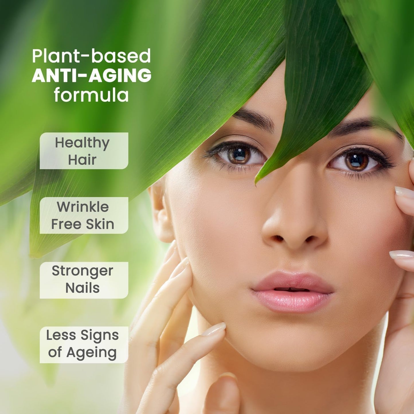 Herbal Plant-Based Collagen Booster in 90 Veg Capsules - Natural and Side Effect-Free Formula from Exportmart