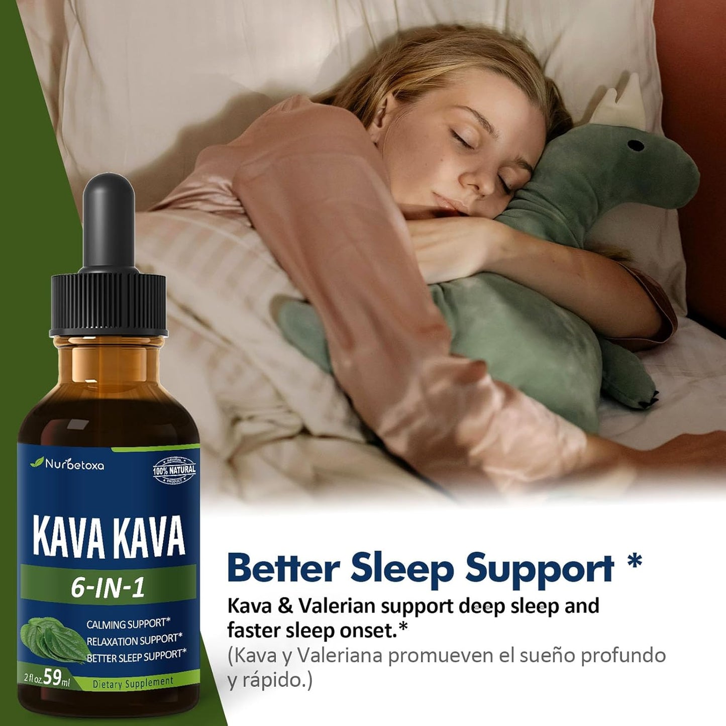 Herbal Tincture with Kava for Calming, Relaxation, and Better Sleep - 2oz Bottle