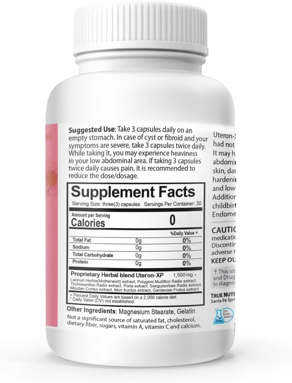 Herbal Uterus Supplement - NANOWELL Uteron XP 90 Capsules for Women's Health