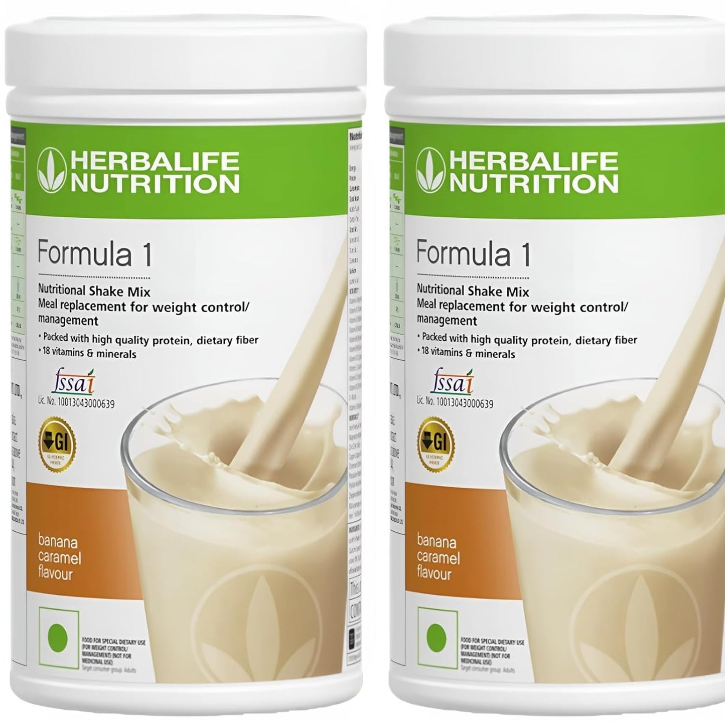 Herbalife Formula 1 Nutritional Shake Mix Pack of 2 - 500g Each - Banana Flavor - Protein Powder for Slimming Formula Meal Replacement