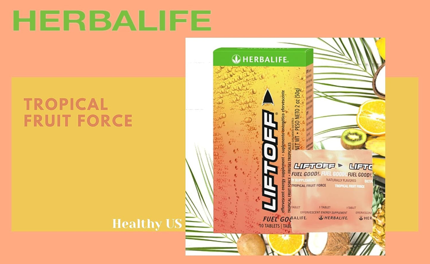 Herbalife Liftoff Energy Tablets Combo - Pomegranate-Berry Burst, Ignite-Me Orange, Tropical Fruit Force - 12 tablets each - Natural Flavors