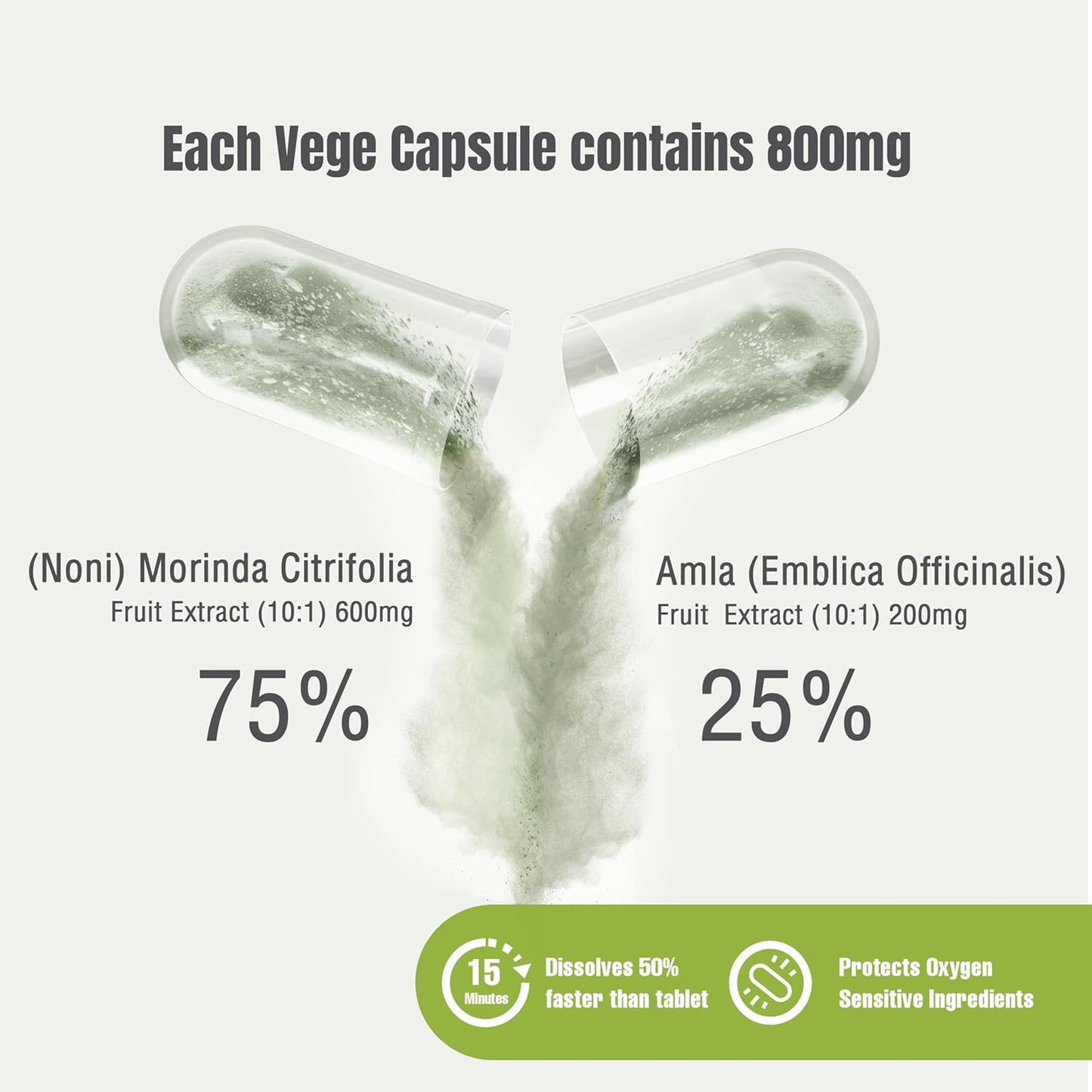 Herbsforever Noni Plus Amla Capsules - Immunity Supplement for Immune System Health - 90 Capsules