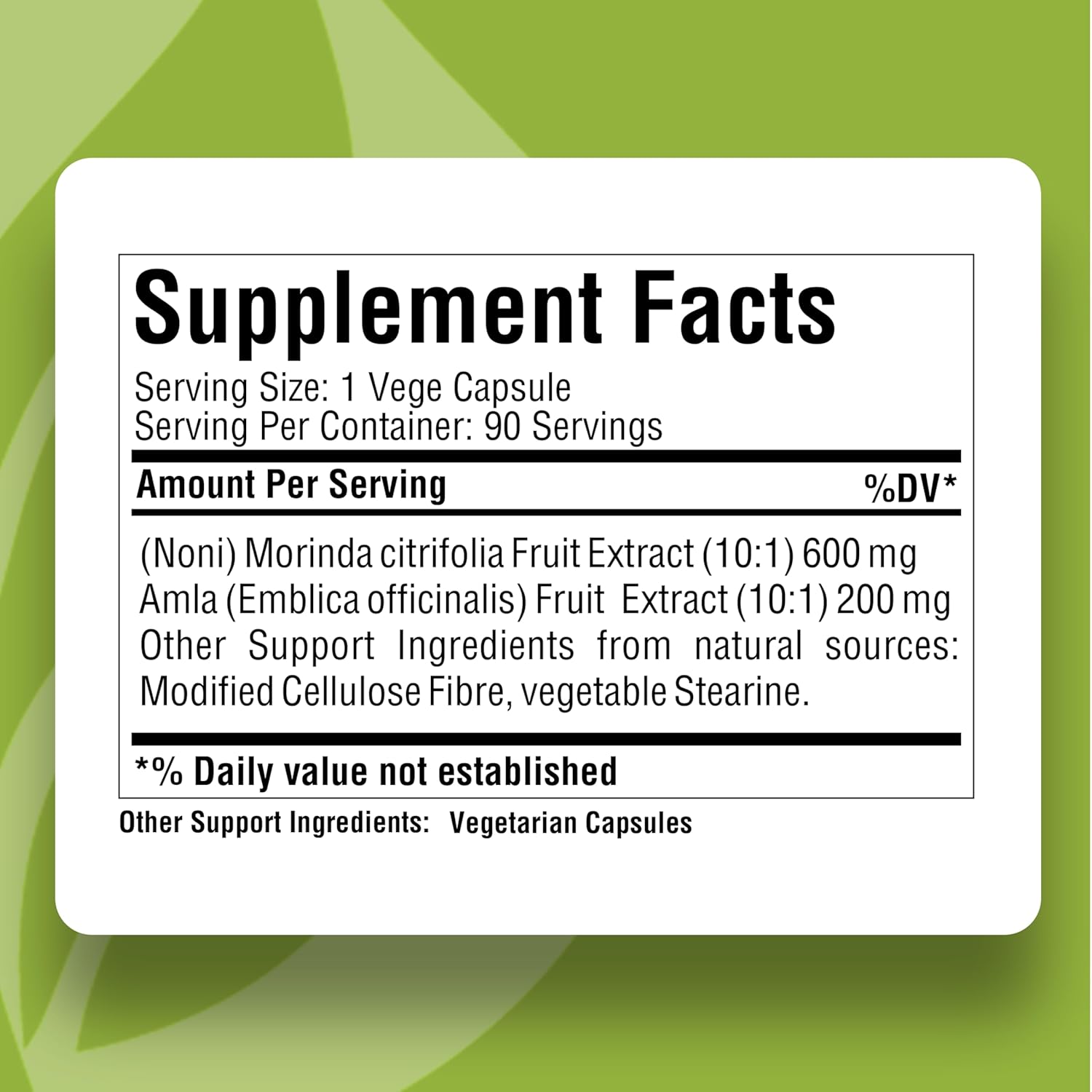 Herbsforever Noni Plus Amla Capsules - Immunity Supplement for Immune System Health - 90 Capsules