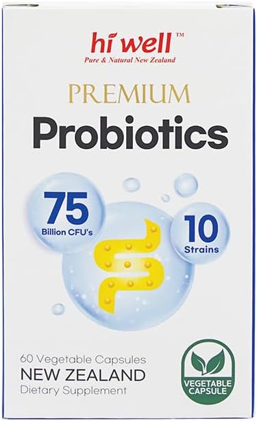 Hi Well Premium Probiotics 60 Vegetarian Capsules - Pure & Natural New Zealand Formula (Pack of 3)