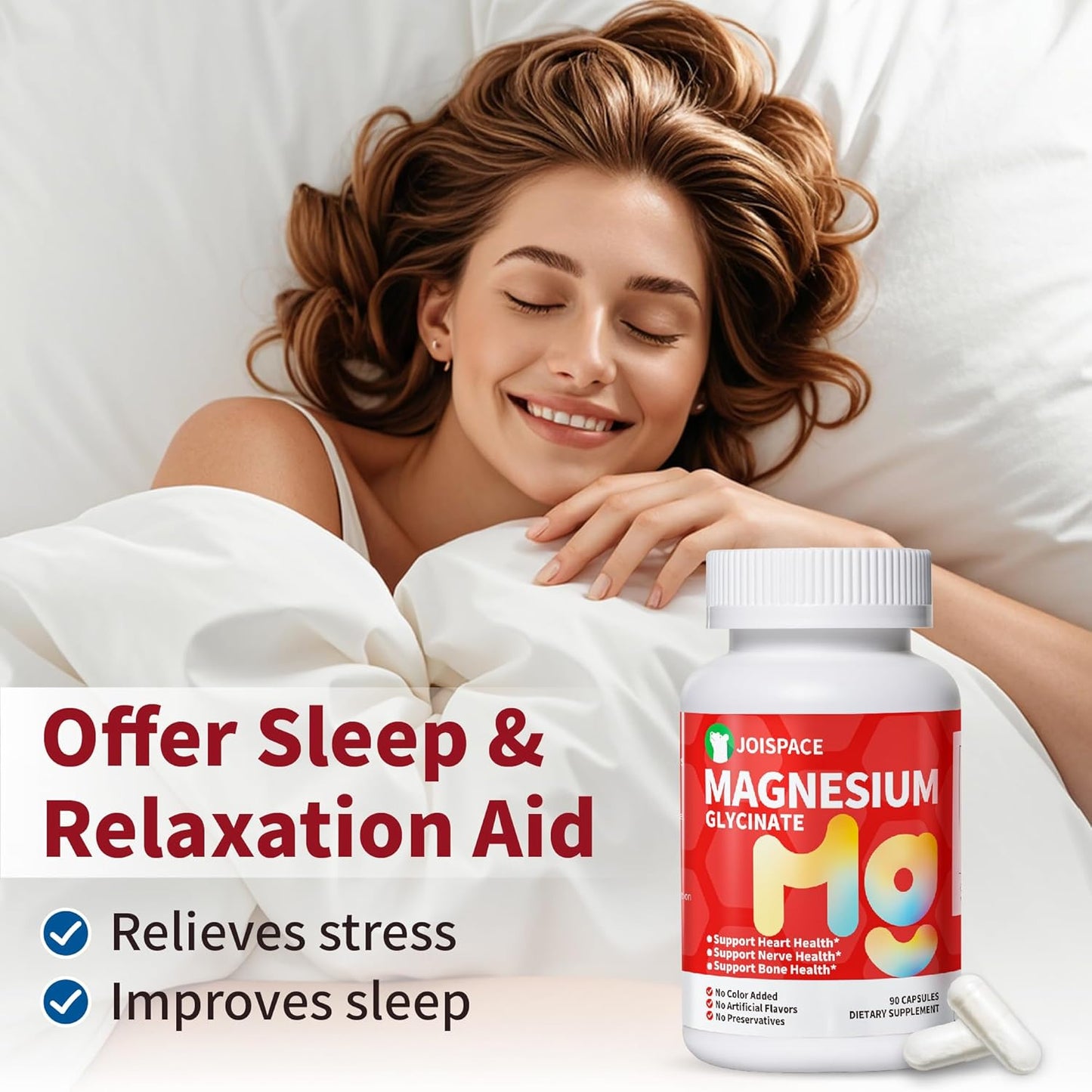 High Absorption 750mg Magnesium Glycinate Supplement with 120mg Magnesium - Support Heart, Nerves, Muscles & Bone Health - Relieve Stress, Improve Sleep - 120 Capsules