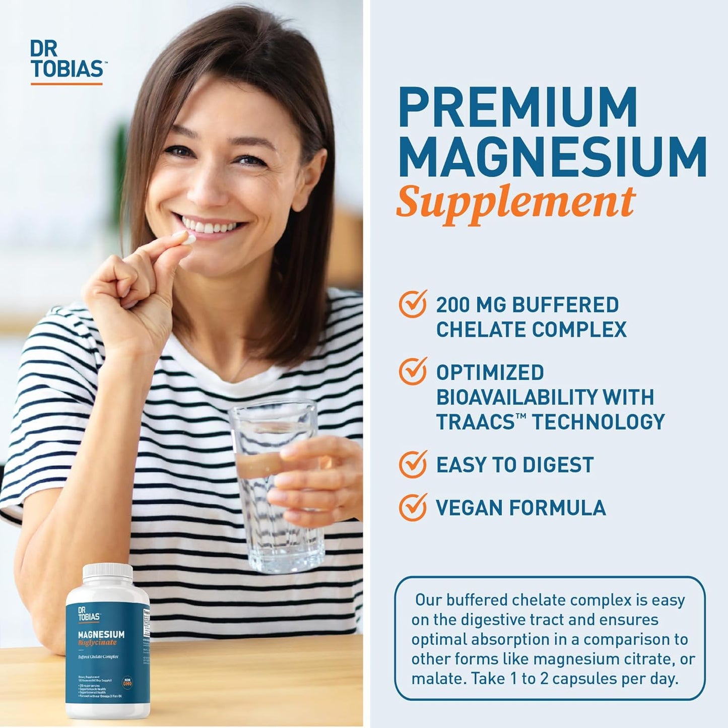 High Absorption Dr. Tobias Alpha GPC & Magnesium Bisglycinate Supplements for Brain Function & Health