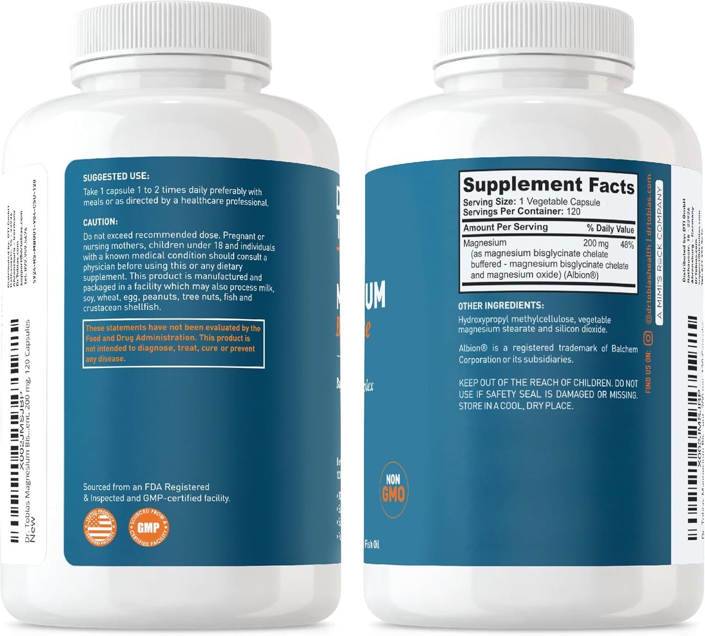 High Absorption Dr. Tobias Alpha GPC & Magnesium Bisglycinate Supplements for Brain Function & Health