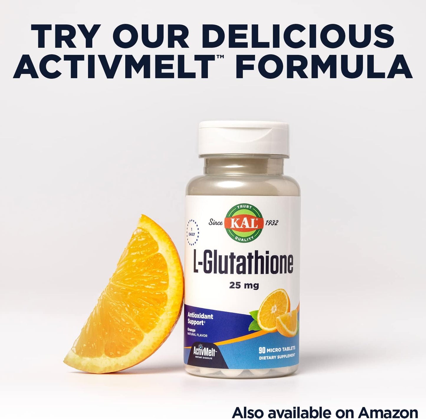 High Absorption KAL L-Glutathione SR Supplement - Lab Verified Antioxidant - 60 Servings - 60 VegCaps - 60-Day Guarantee