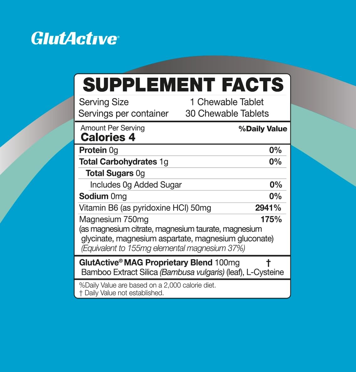 High Absorption Magnesium Chewable Tablets | 750mg of Magnesium Glycinate, Taurate, Aspartate, Gluconate & Citrate | Supports Muscles, Nerves, Energy | Sugar-Free | 30 Tablets