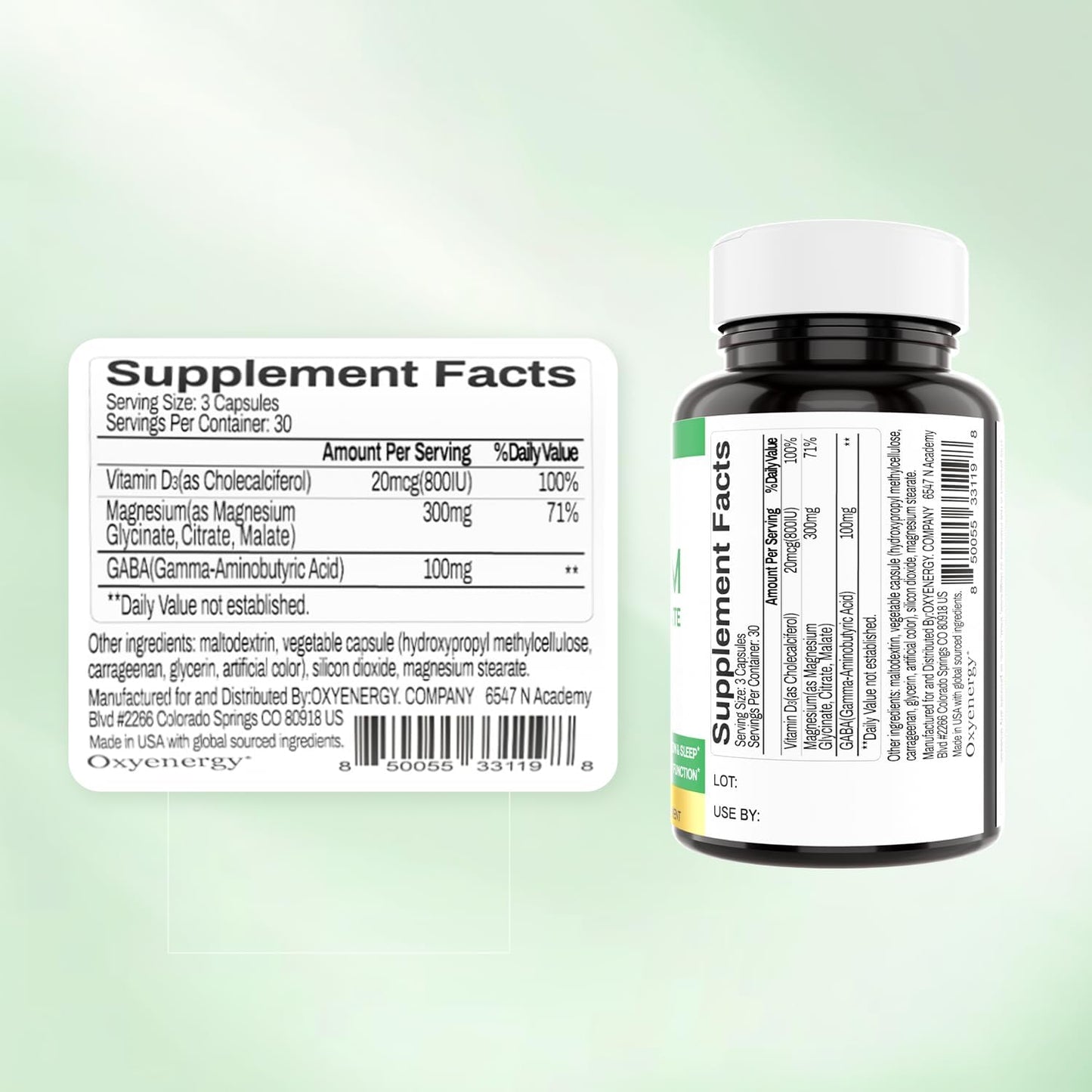High Absorption Triple Magnesium Complex Supplement with Glycinate Malate Citrate - 90 Capsules, Vegan Formula