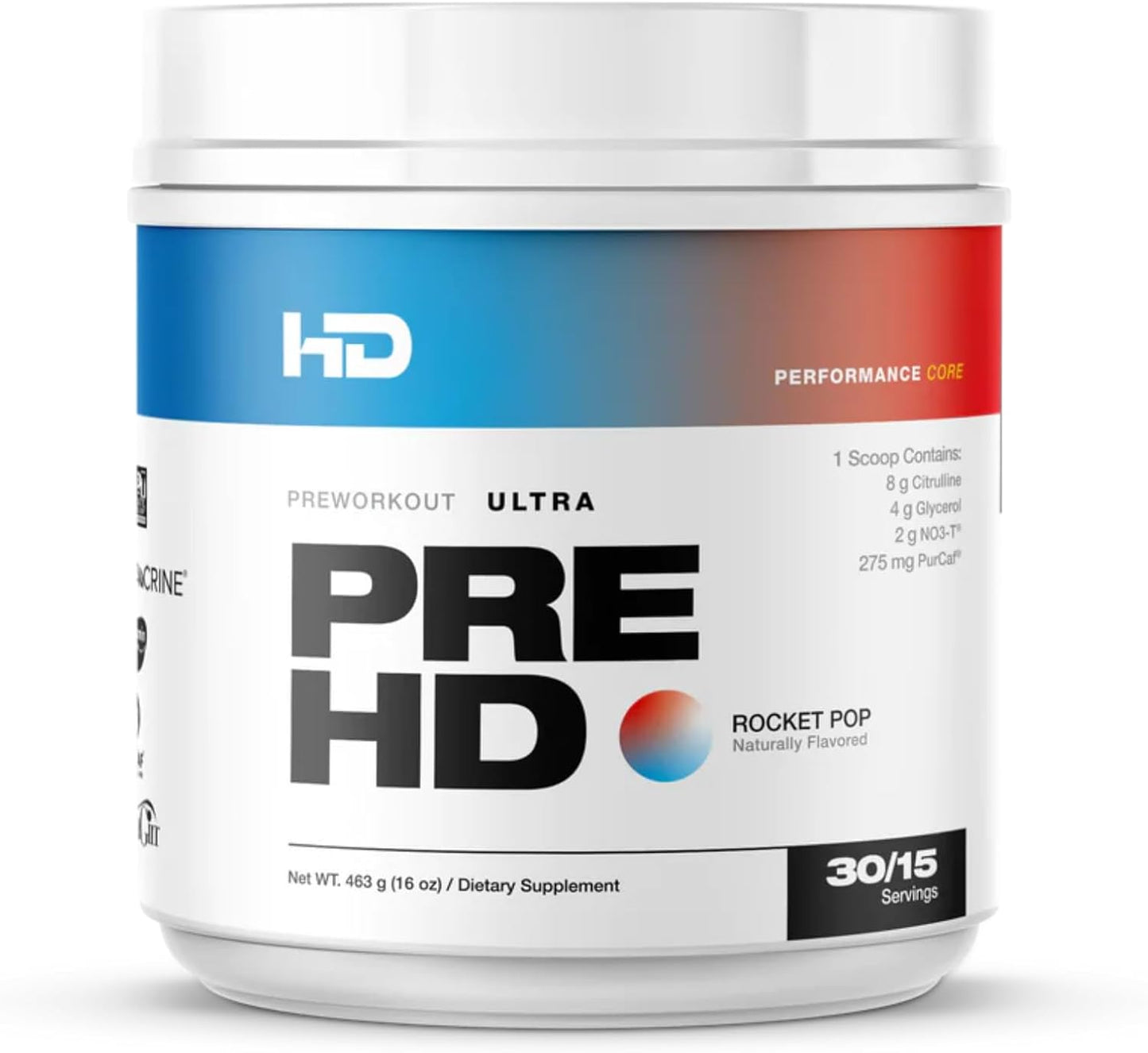 High-Definition Muscle Pre-Workout Supplement with Citrulline, Creatine, Beta Alanine, and Caffeine - 30/15 Servings