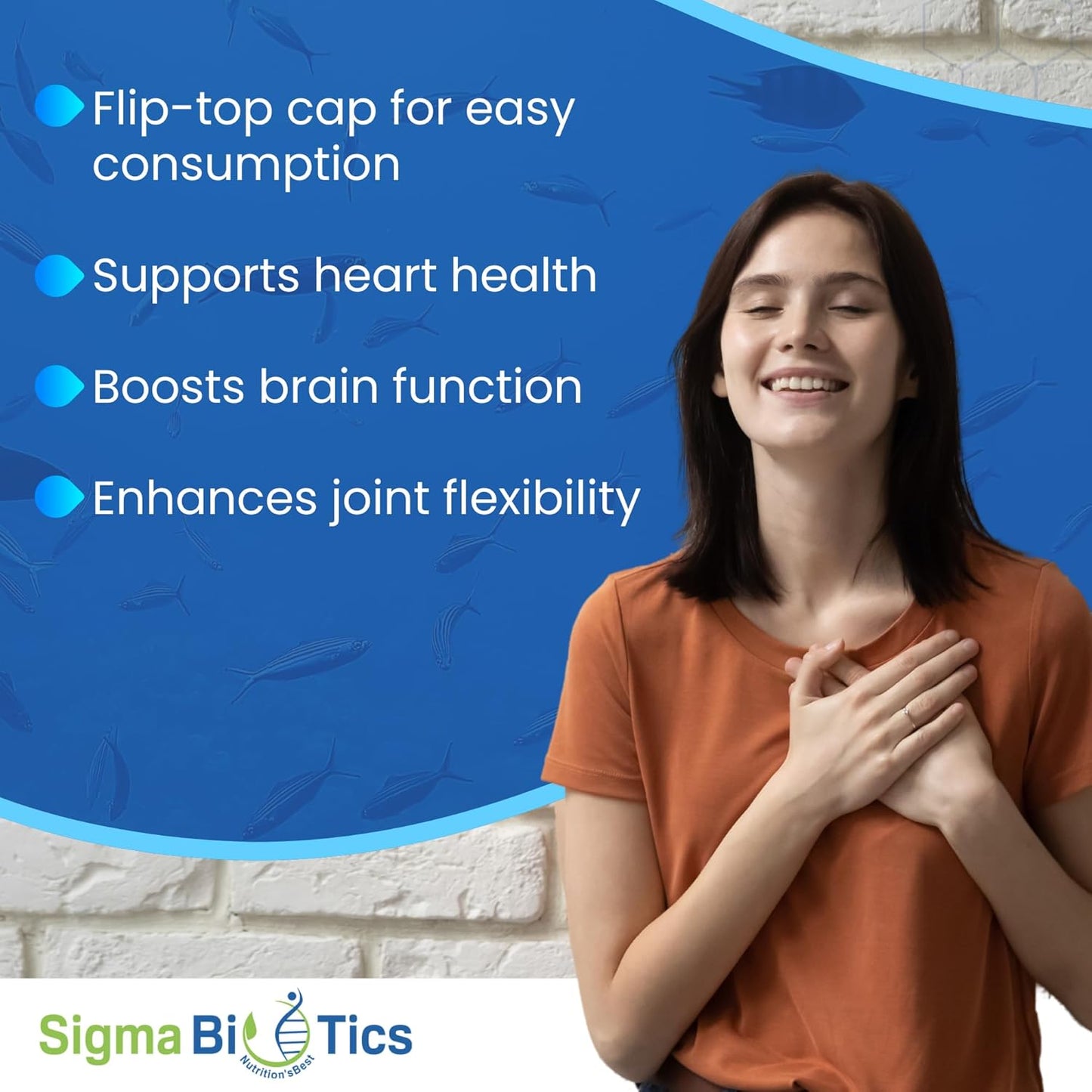 High EPA & DHA Concentration Omega 3 Fish Oil Supplements for Heart, Brain & Joint Health - Non-GMO, Purity-Tested - 60 Softgels