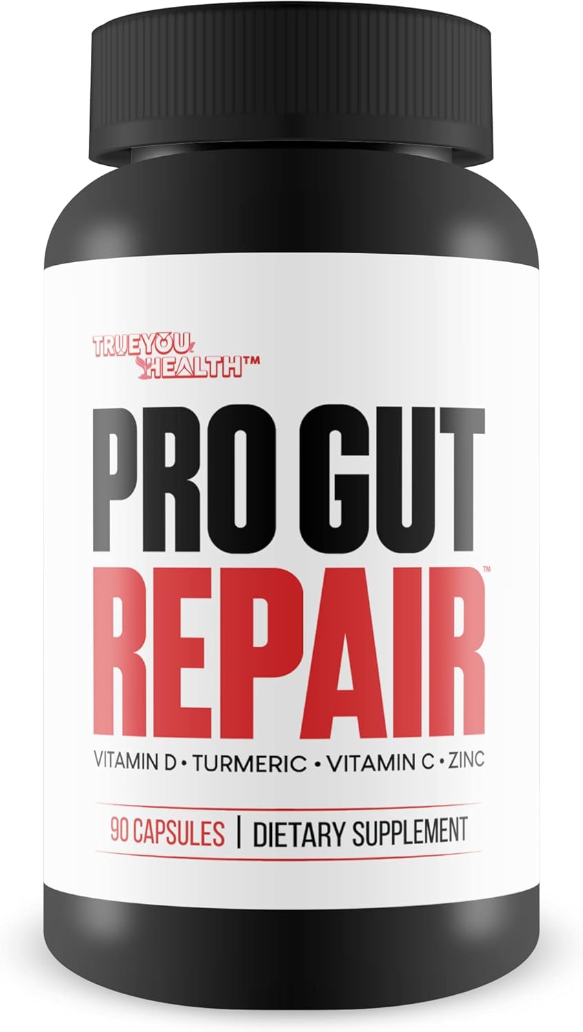High Fiber Gut Repair Supplements with Vitamin C, Vitamin D, Turmeric, and Zinc - Promote Digestive Health and Support Gut Lining Repair - Natural Formula for Leaky Gut Repair