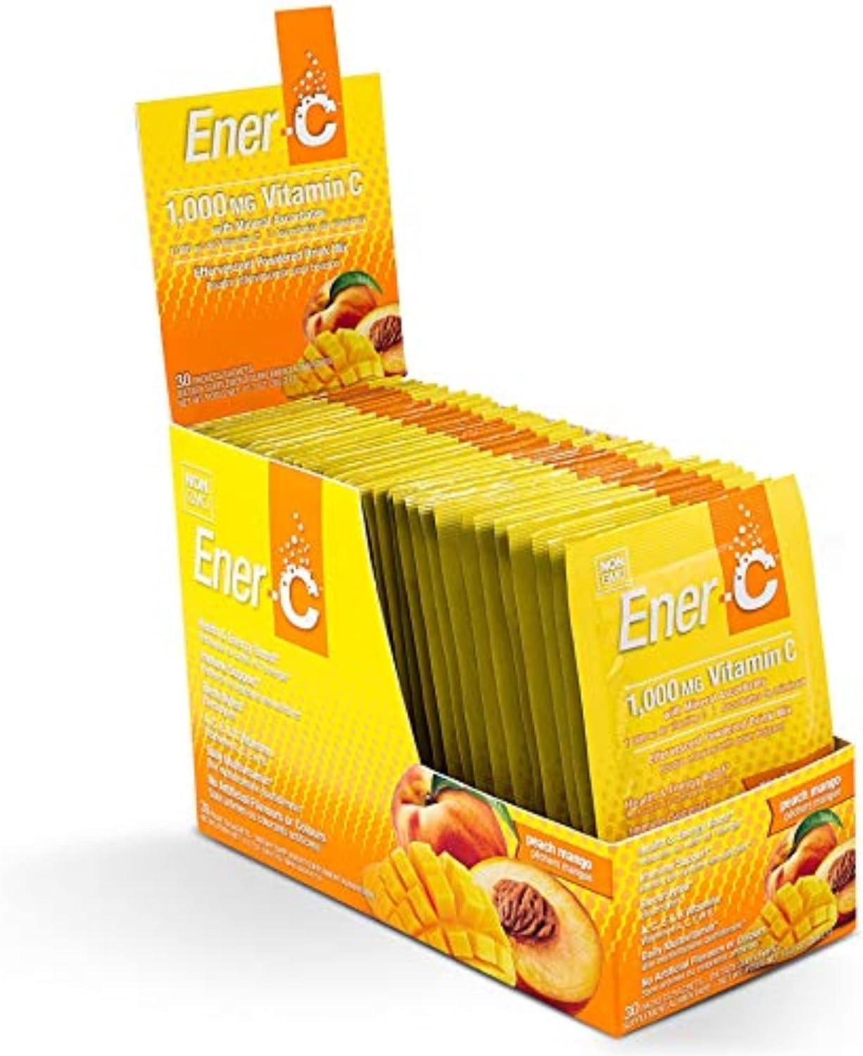 High-Potency Ener-C Vitamin C Peach Mango Drink Mix Packets - 30 Count