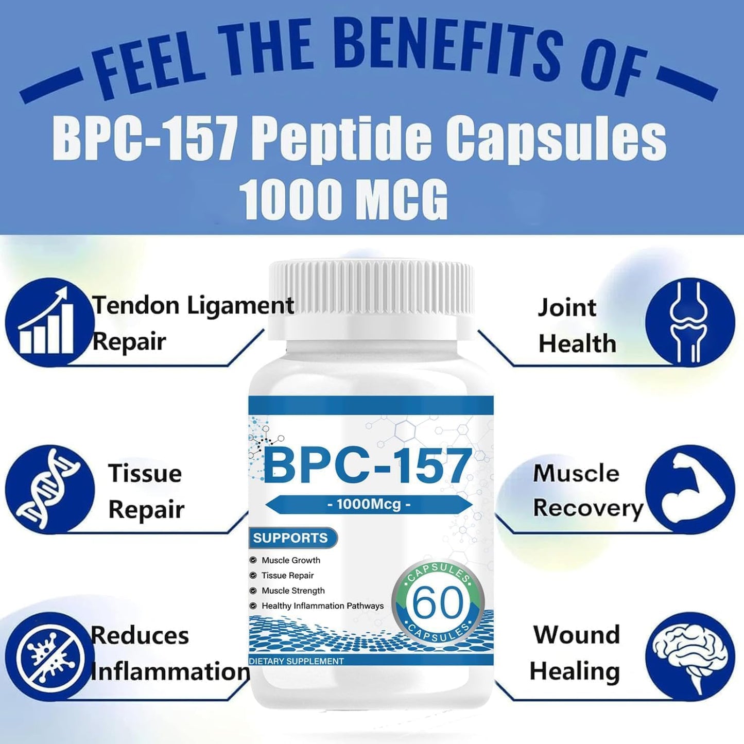 High Potency Enttgo BPC-157 Capsules for Muscle Recovery & Gut Healing - Advanced Protective Compound for Athletes - Non-GMO & Gluten Free - 60 Capsules, 1000 mcg