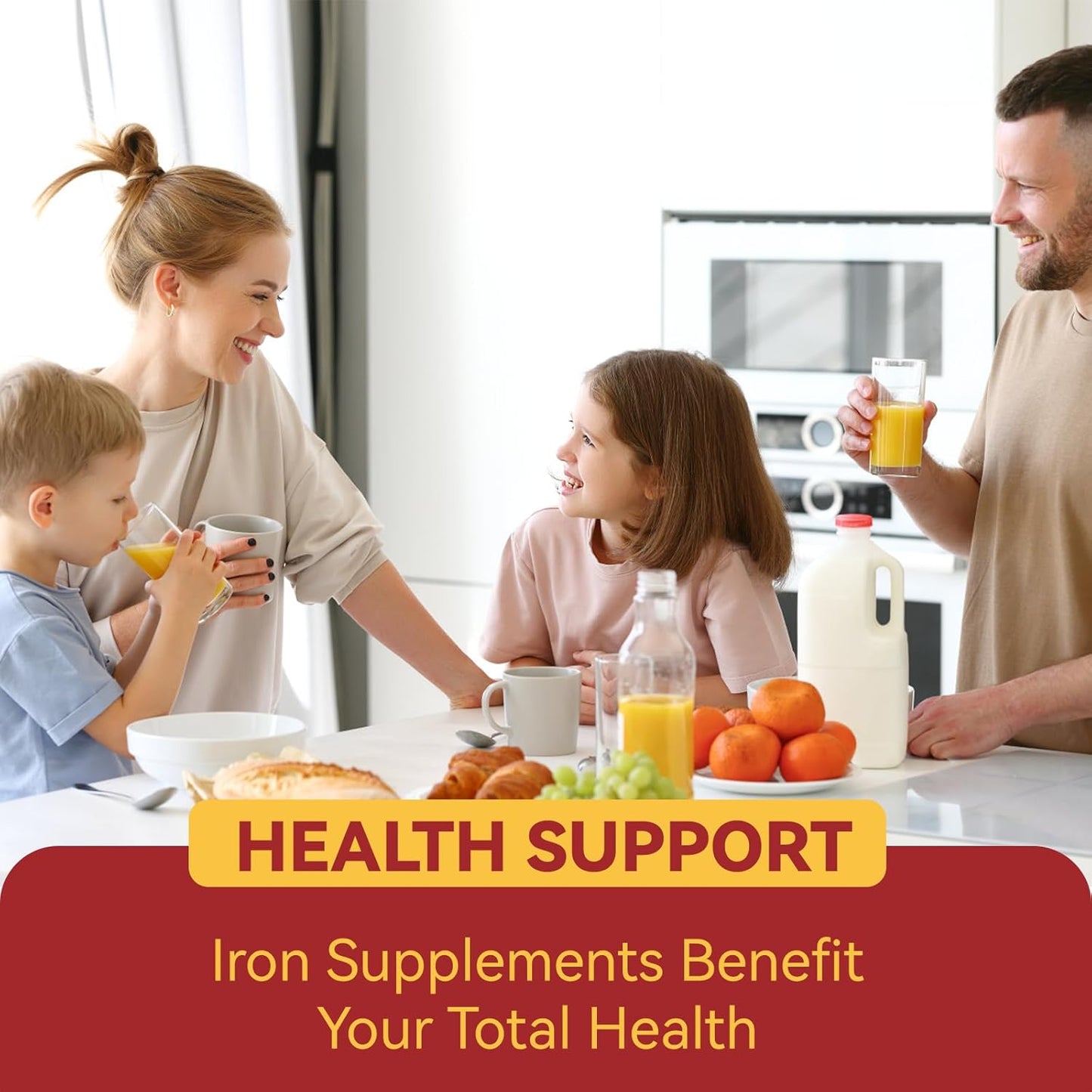 High Potency Iron Supplement 18mg - Ferrous Bisglycinate for Women & Men - Easily Absorbed Veg Capsules - Non-Gluten, GMOs-Free - 60 Count (2 Pack)