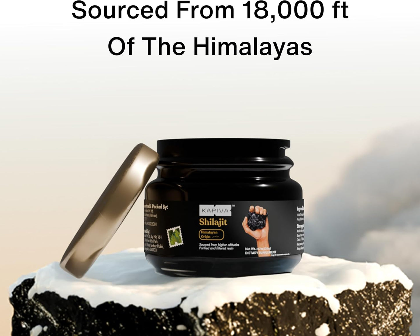 High Potency Kapiva Himalayan Shilajit Resin for Men & Women | 80 Servings, 250mg | 80+ Trace Minerals, 70% Fulvic Acid | Authentic, Lab Tested | Natural Energy & Immune Boost