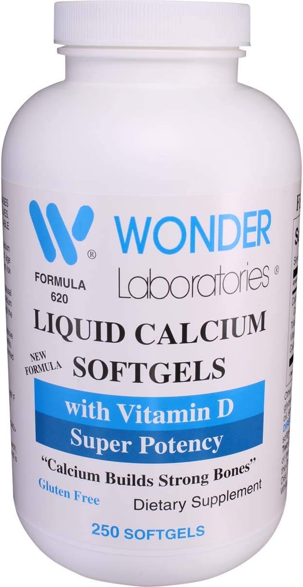 High Potency Liquid Calcium Softgels with Vitamin D3 from Wonder Laboratories