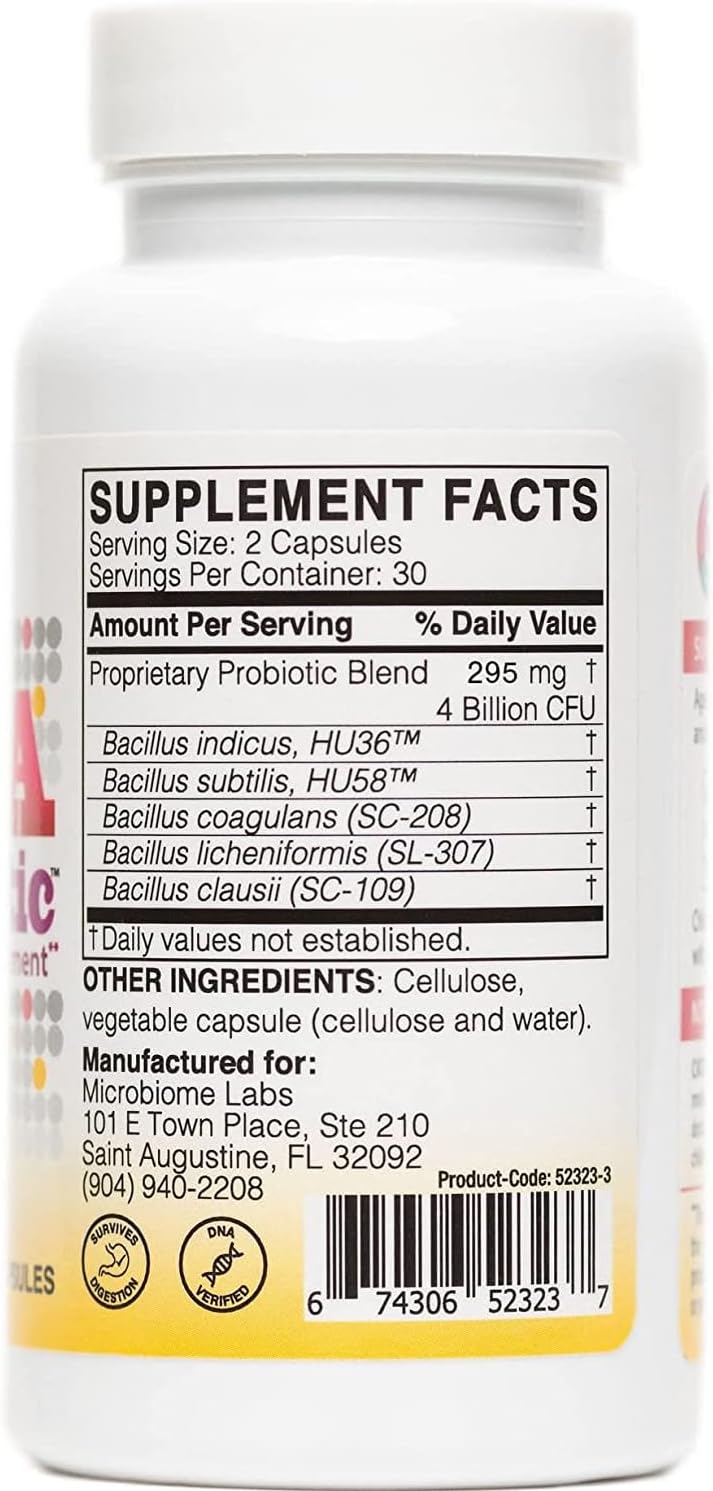 High Potency Mega Spore Probiotic Supplement - 60 Count for Digestive and Immune Health - Potent Spore-Based Formula
