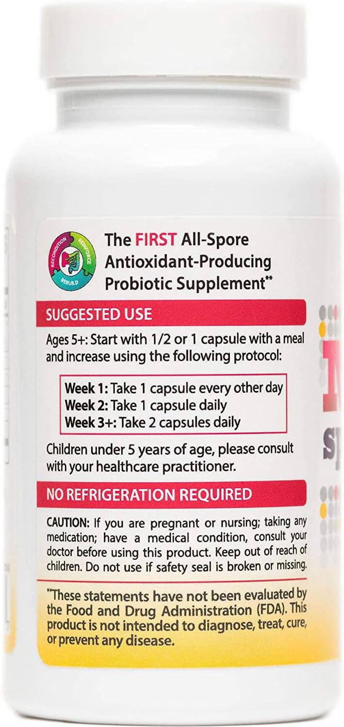 High Potency Mega Spore Probiotic Supplement - 60 Count for Digestive and Immune Health - Potent Spore-Based Formula