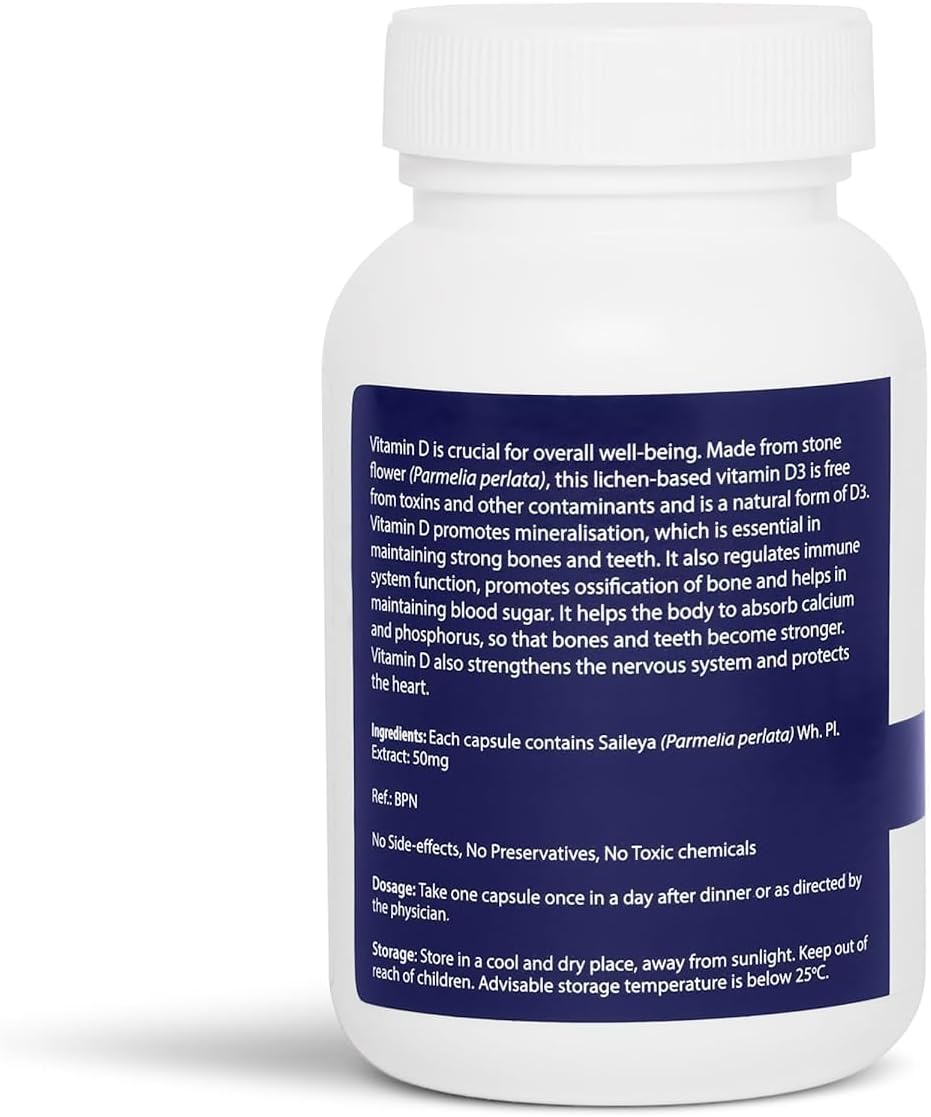 High Potency Vegan Vitamin D3 Supplement | 5000IU | Natural Source for Bone & Joint Health - Supports Calcium Absorption & Immunity