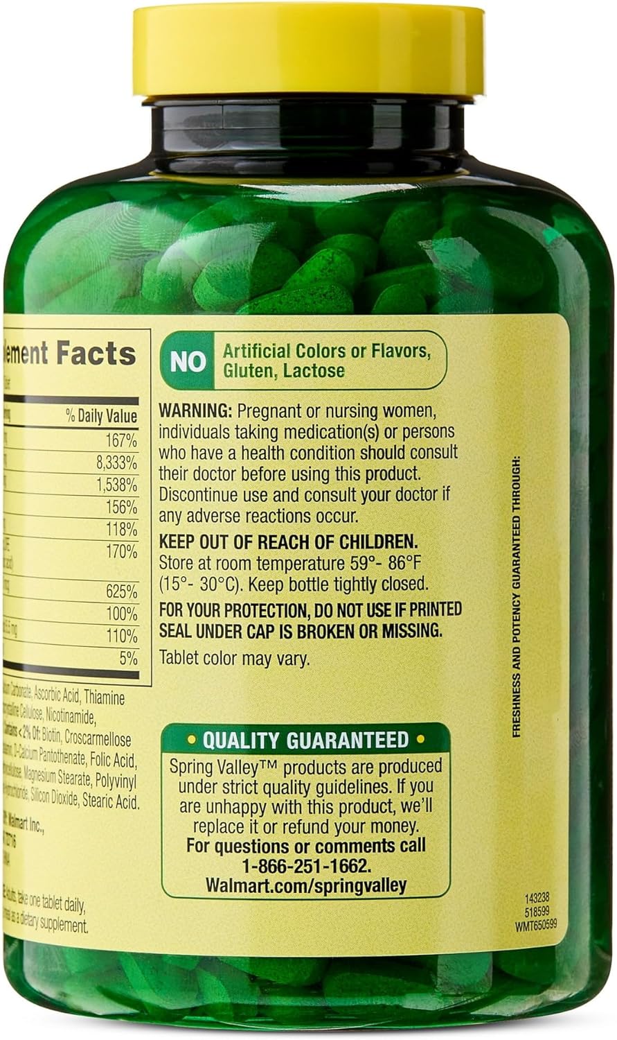 High Potency Vitamin B Complex Tablets - 500 Count Blend of B6, B12, C, Thiamine, Biotin, Folate, Pantothenic Acid, and Riboflavin - Fusion Shop Store