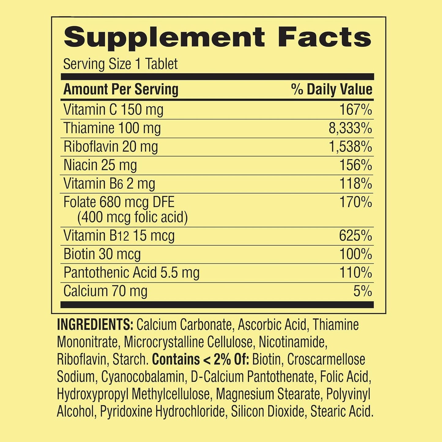 High Potency Vitamin B Complex Tablets - 500 Count Blend of B6, B12, C, Thiamine, Biotin, Folate, Pantothenic Acid, and Riboflavin - Fusion Shop Store