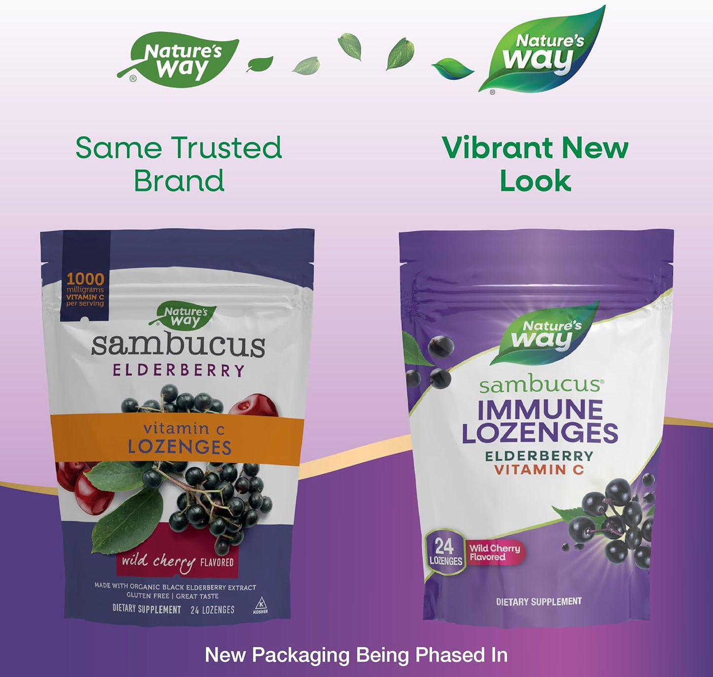 High Potency Vitamin C Elderberry Lozenges by Nature's Way - Immune Support with Elderberry & Wild Cherry Flavor - 24 Count