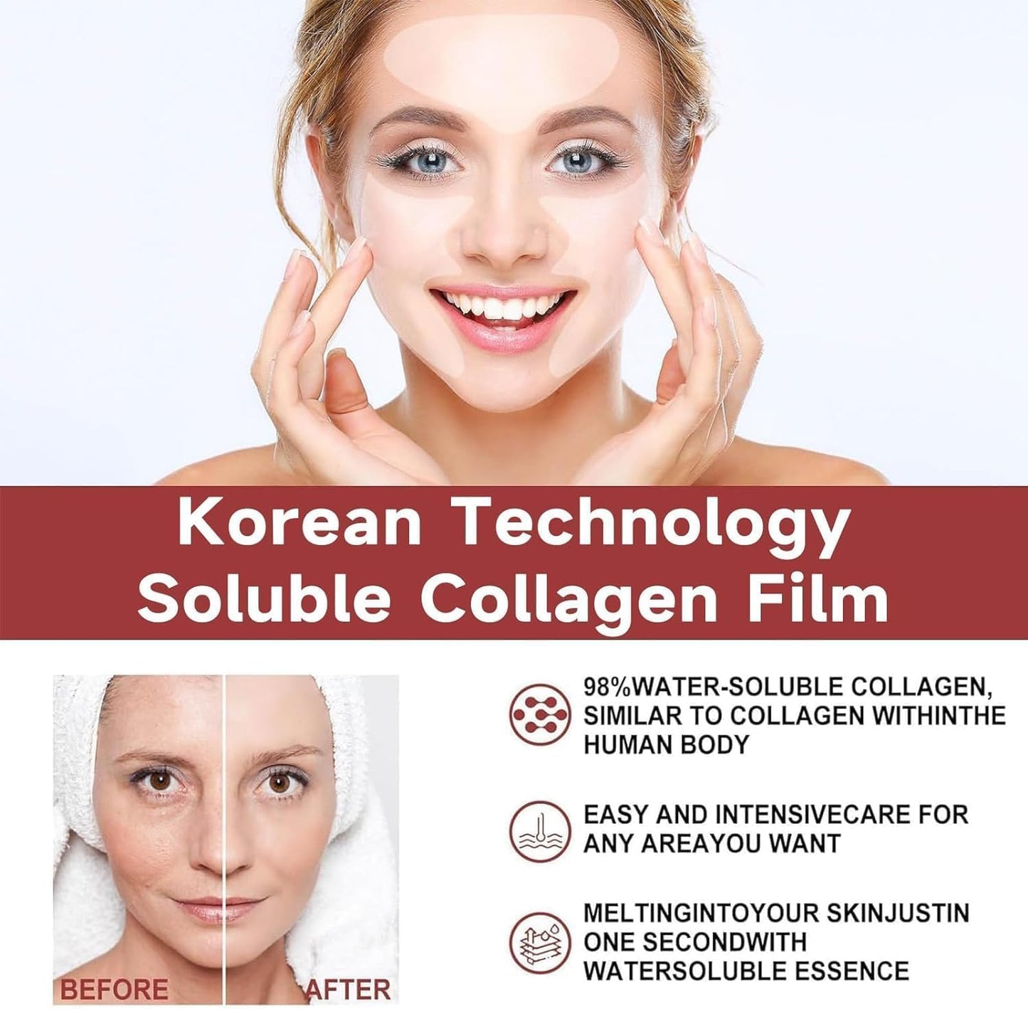 High Prime Collagen Soluble Films for Hydrating Face Mask - 2 Boxes