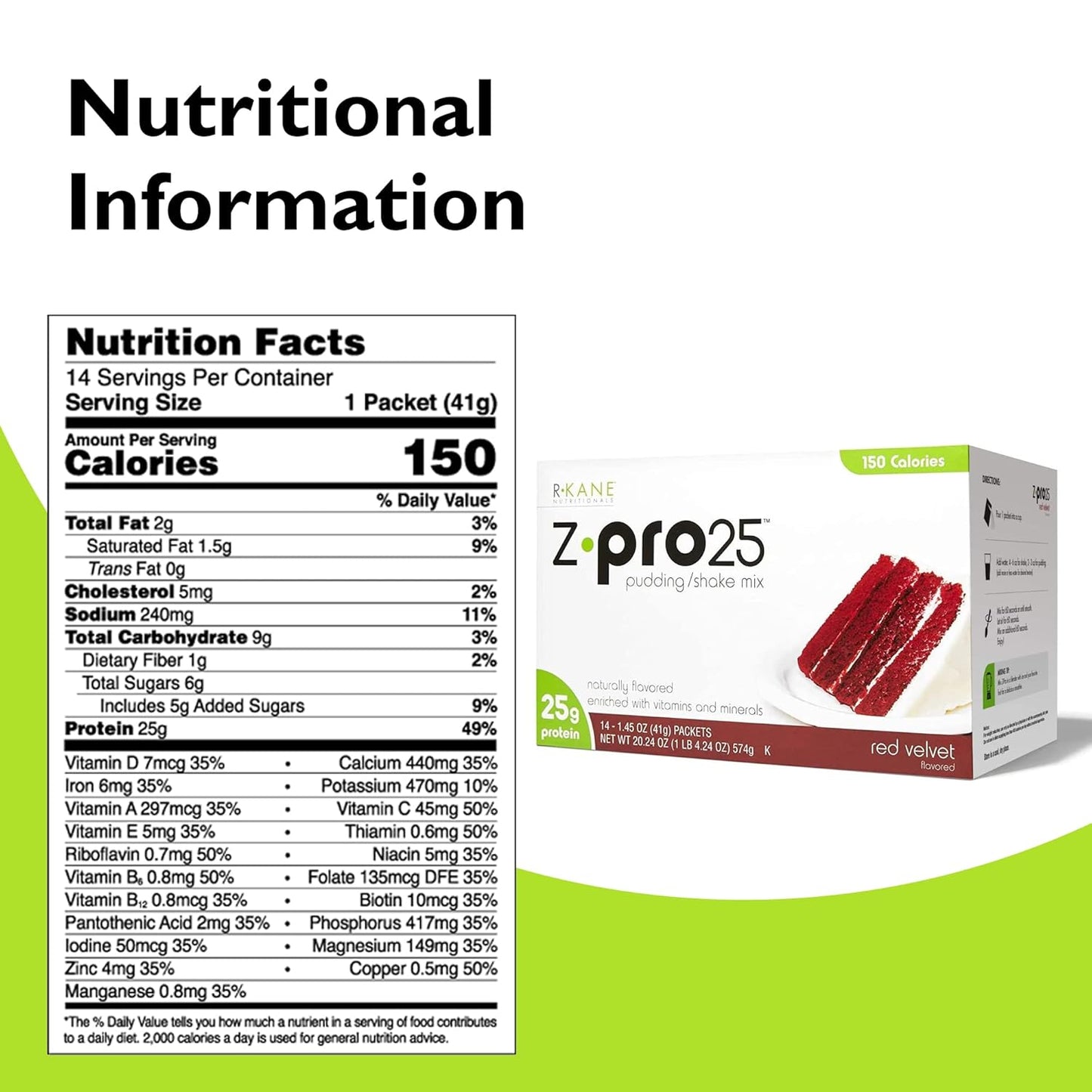 High Protein Low Calorie Red Velvet Protein Shake & Pudding Mix - Meal Replacement Packets with 25g Protein - Breakfast Boost - 14 Packets