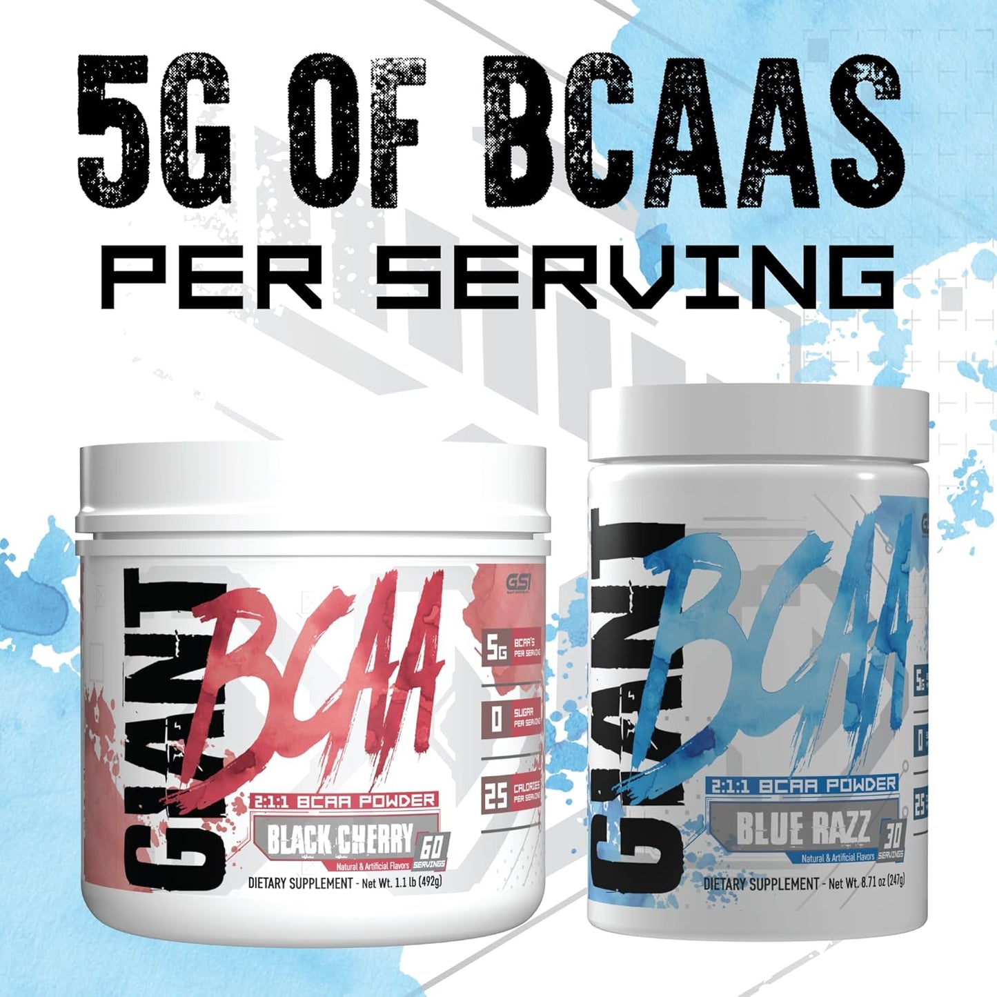 High-Quality Giant Performance Edge BCAA Supplement - 60 Servings in Black Cherry Flavor