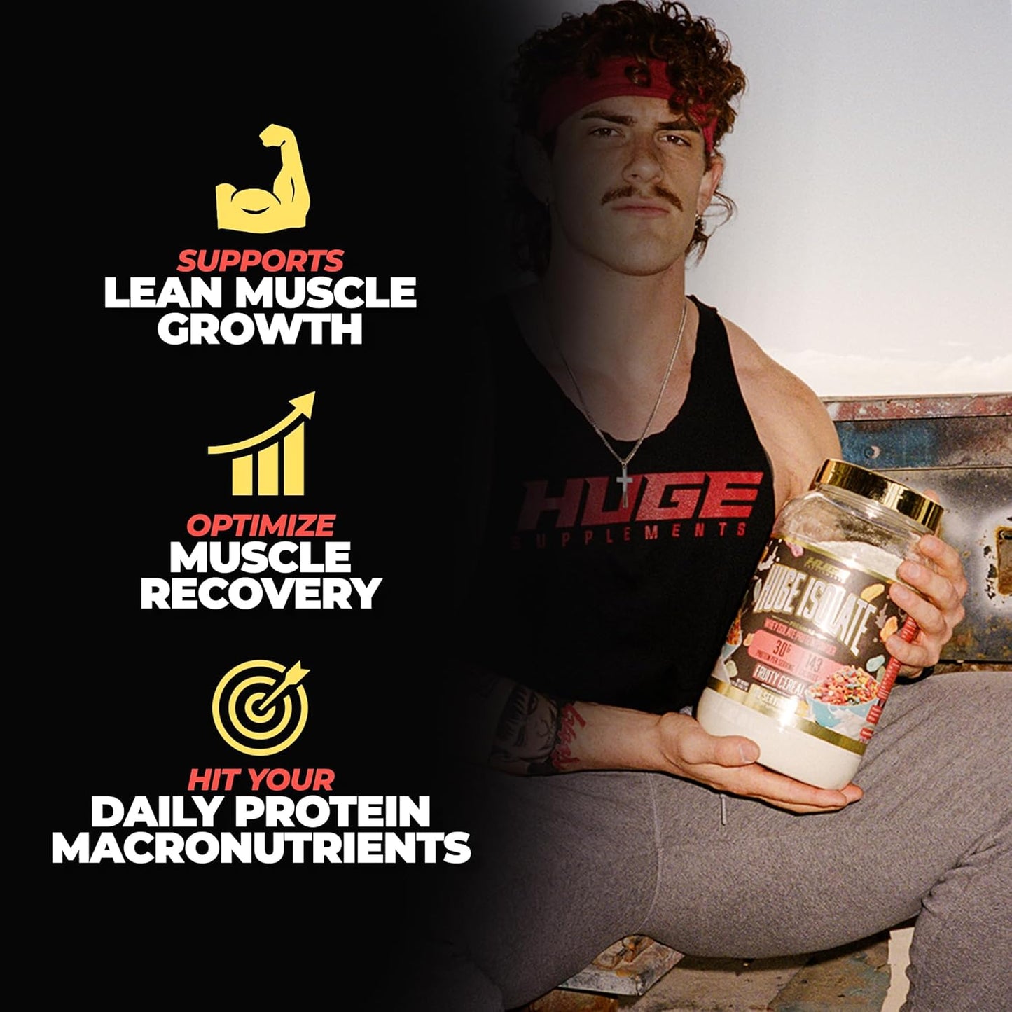 High-Quality Isolate Protein Powder - 30g Protein, Fast Digesting, 14.5g Essential Amino Acids, Fruity Cereal Flavor - 30 Servings