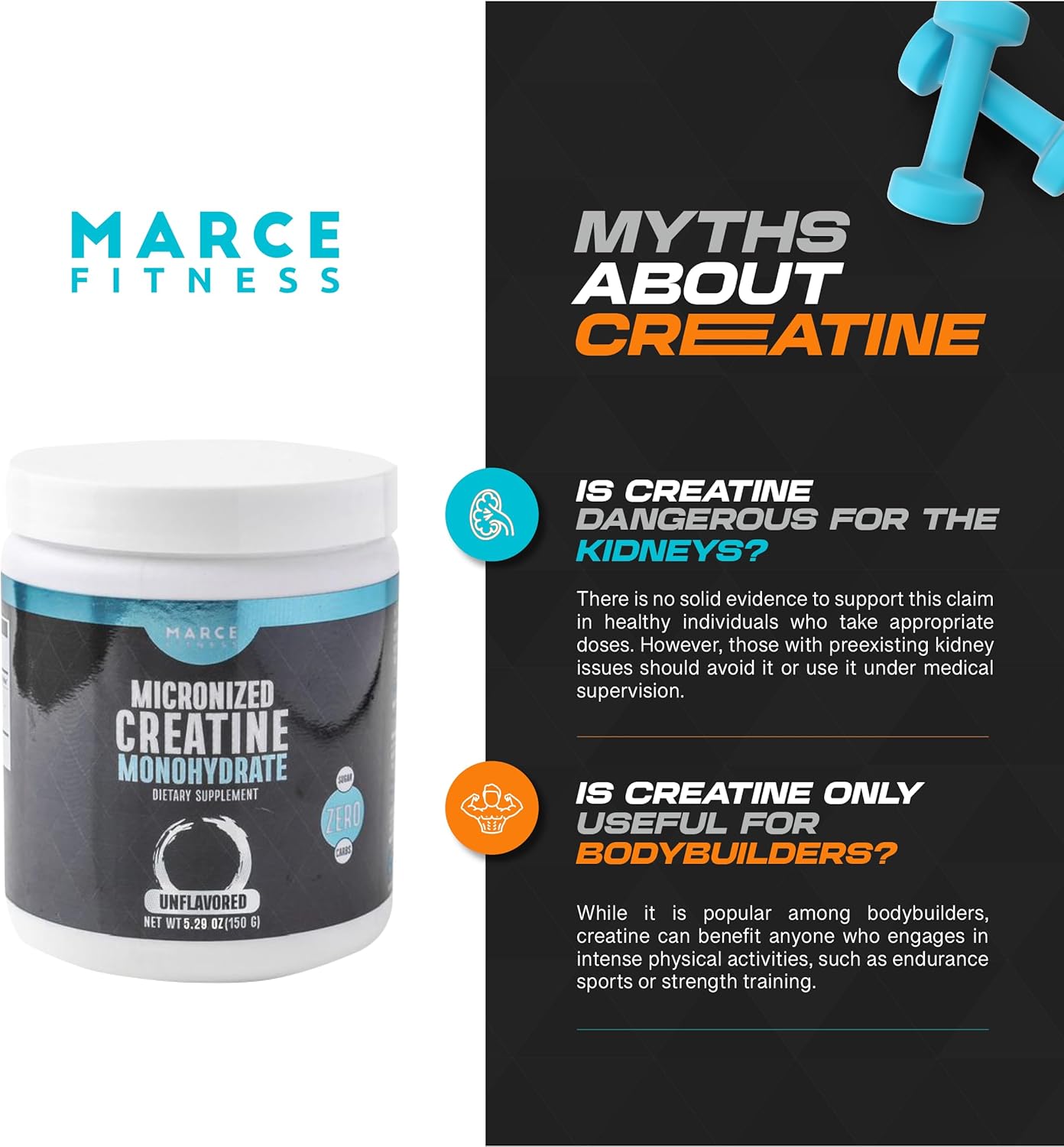 High-Quality Micronized Creatine Monohydrate Supplement by MARCE FITNESS - Improve Performance and Build Muscle