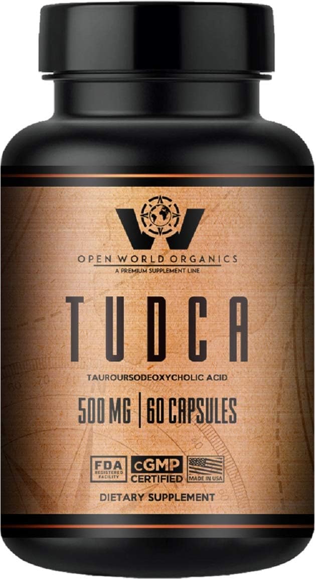 High-Quality Open World Organics TUDCA Supplement - 500 mg Per Serving - 60 Servings - Tauroursodeoxycholic Acid - cGMP Facility Made