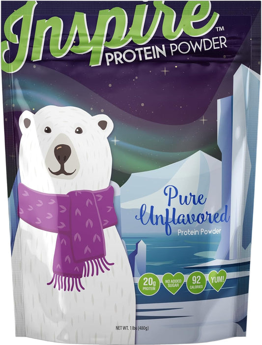 High Quality Unflavored Whey Protein Isolate Powder - 20g Protein per Serving for Bariatric Diets - 20 Servings